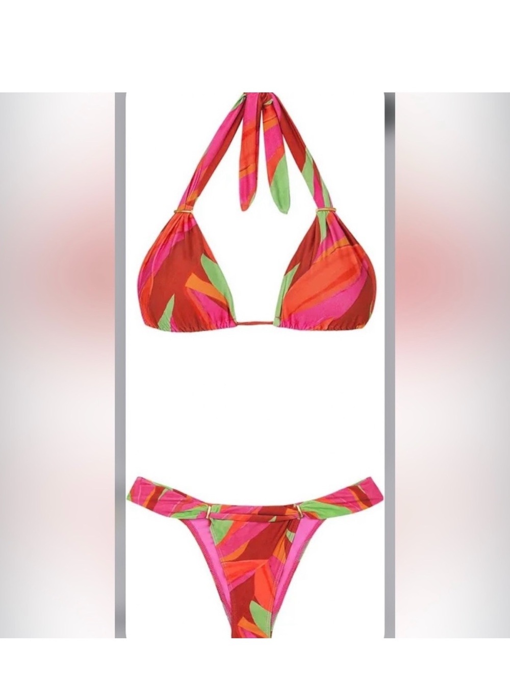 NWT ViX Paula Hermanny Cherish Bia Multicolor Triangle Bikini